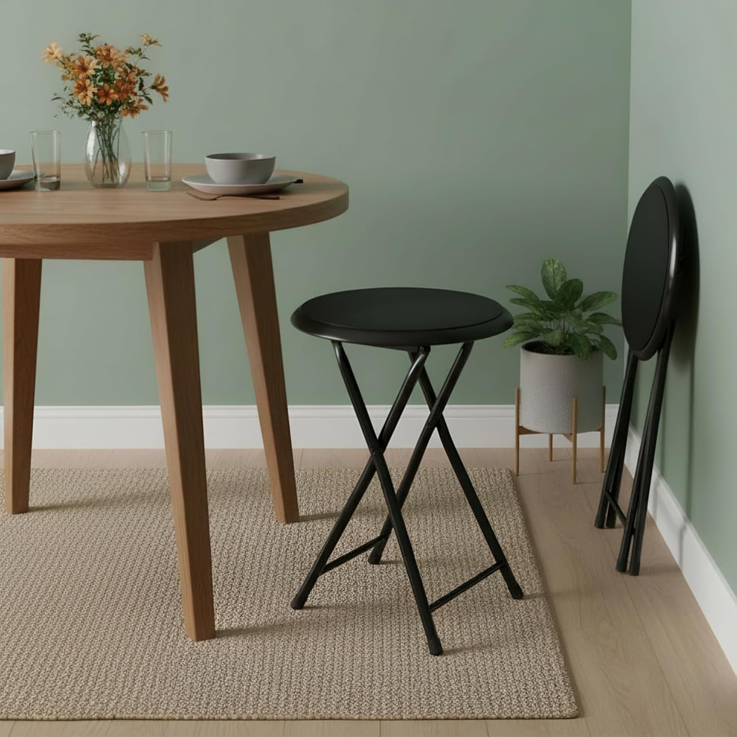 image:imageFolding Stool Portable Backless 18Inch Stool with 225lb Capacity Single Collapsible Counter Bar Stools Compact Folding Chair for Kitchen or Rec Room Camping Indoor and Outdoor by Lavish Home18 Inch