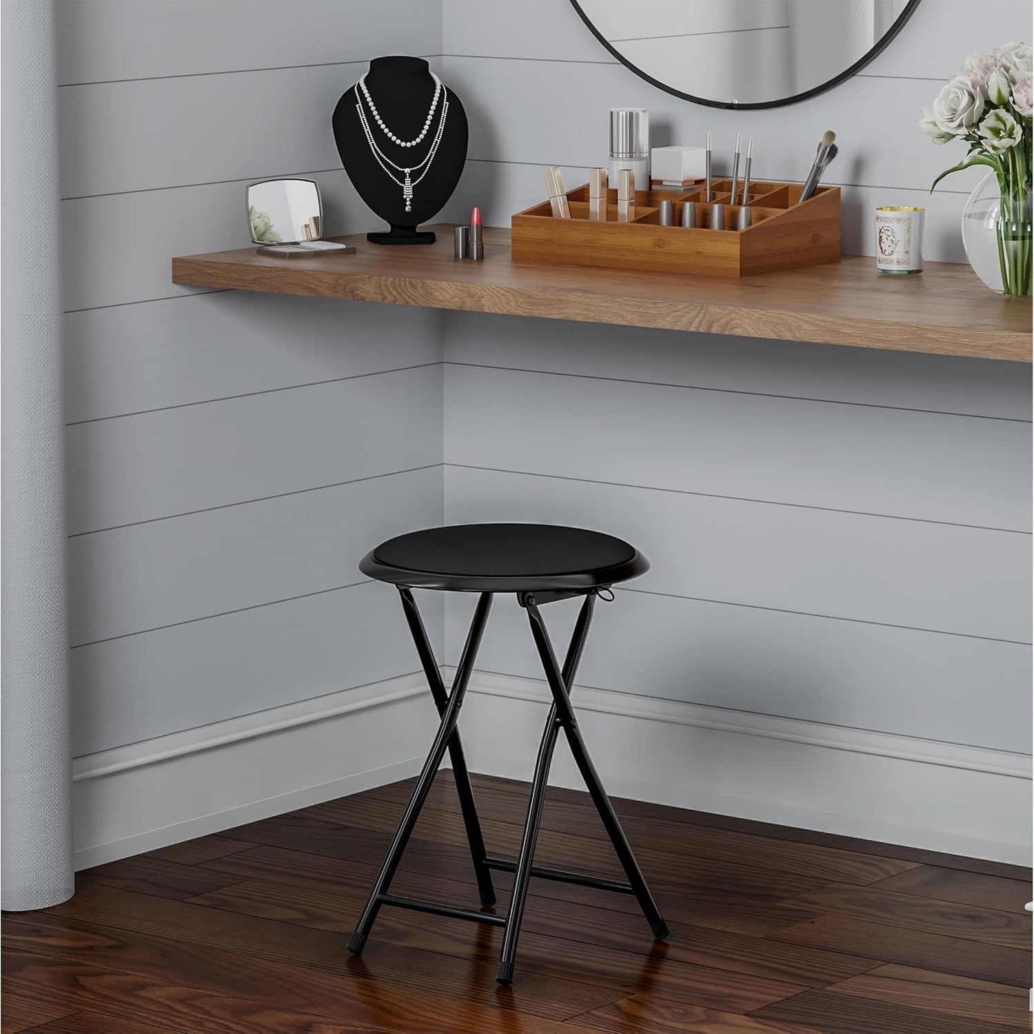 image:imageFolding Stool Portable Backless 18Inch Stool with 225lb Capacity Single Collapsible Counter Bar Stools Compact Folding Chair for Kitchen or Rec Room Camping Indoor and Outdoor by Lavish Home18 Inch