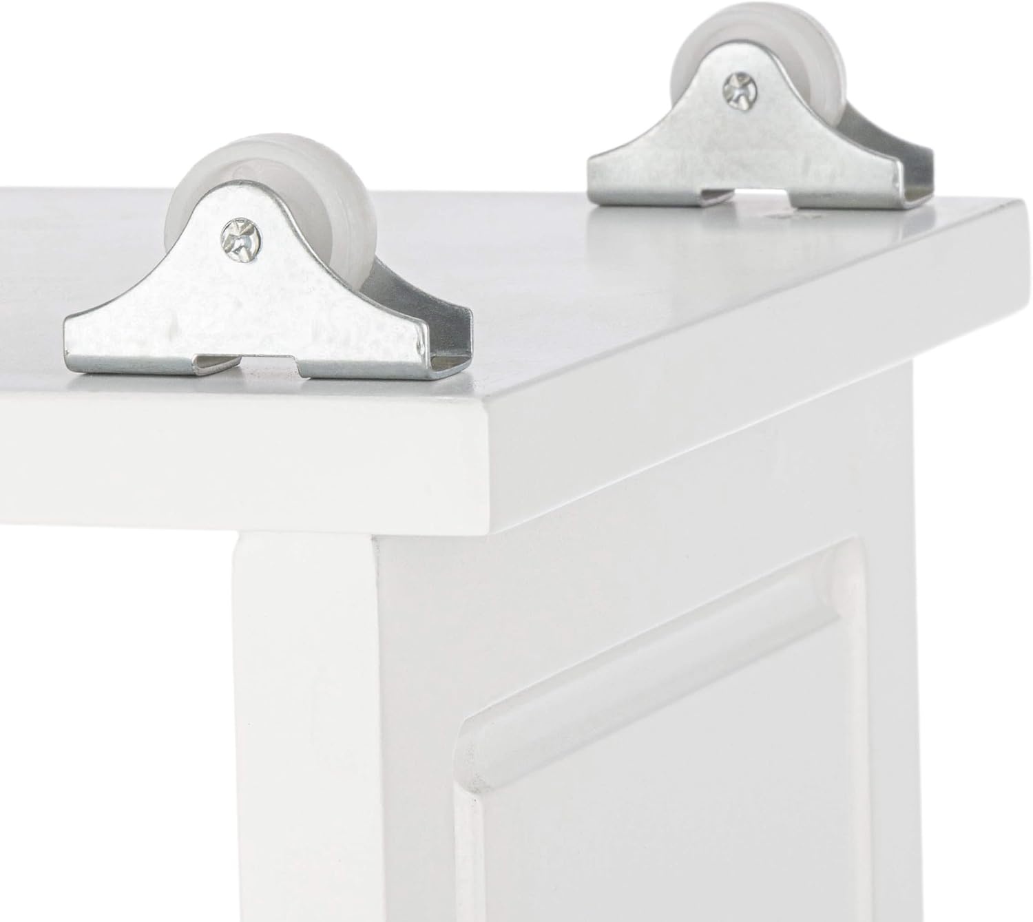 image:imageLavish Home 3 Tier Slim Utility Rolling Storage Cart White 25W x 57D Narrow Rolling Cart Storage Organizer with Handle and Wheels for Bathroom Laundry Room and Kitchen PullOut Home OrganizerWhite
