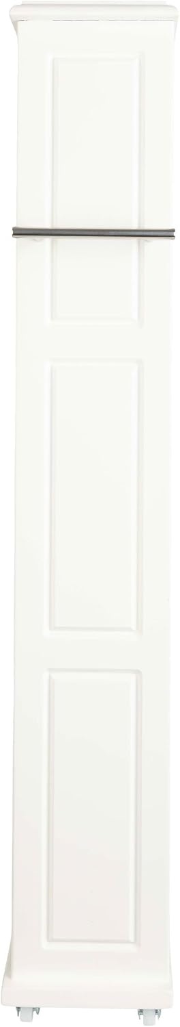 image:imageLavish Home 3 Tier Slim Utility Rolling Storage Cart White 25W x 57D Narrow Rolling Cart Storage Organizer with Handle and Wheels for Bathroom Laundry Room and Kitchen PullOut Home OrganizerWhite