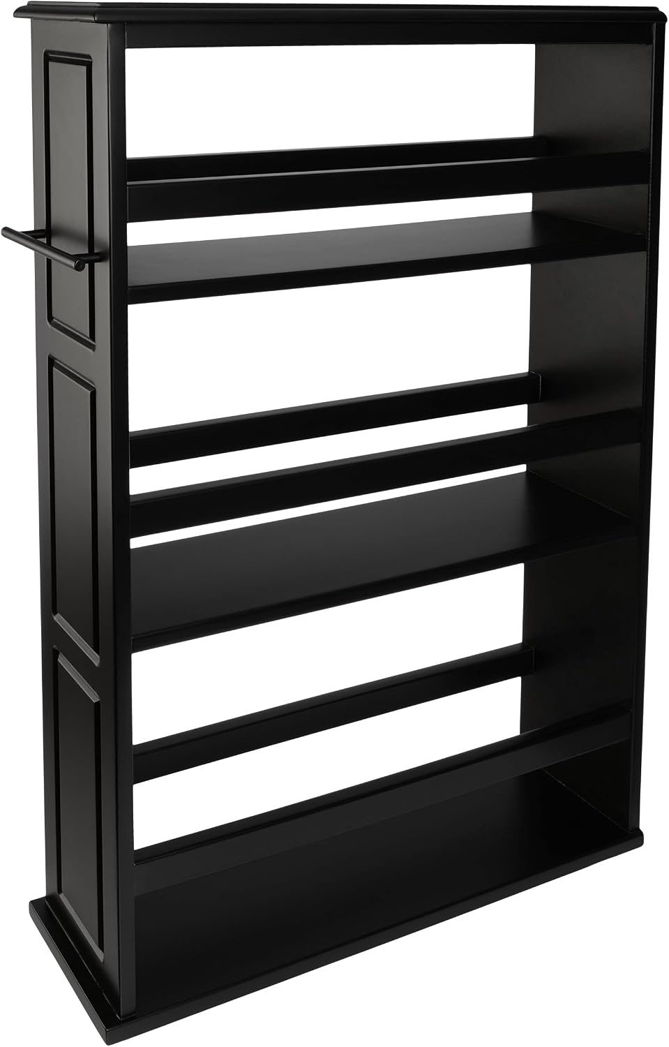 image:imageLavish Home 3 Tier Slim Utility Rolling Storage Cart White 25W x 57D Narrow Rolling Cart Storage Organizer with Handle and Wheels for Bathroom Laundry Room and Kitchen PullOut Home OrganizerBlack