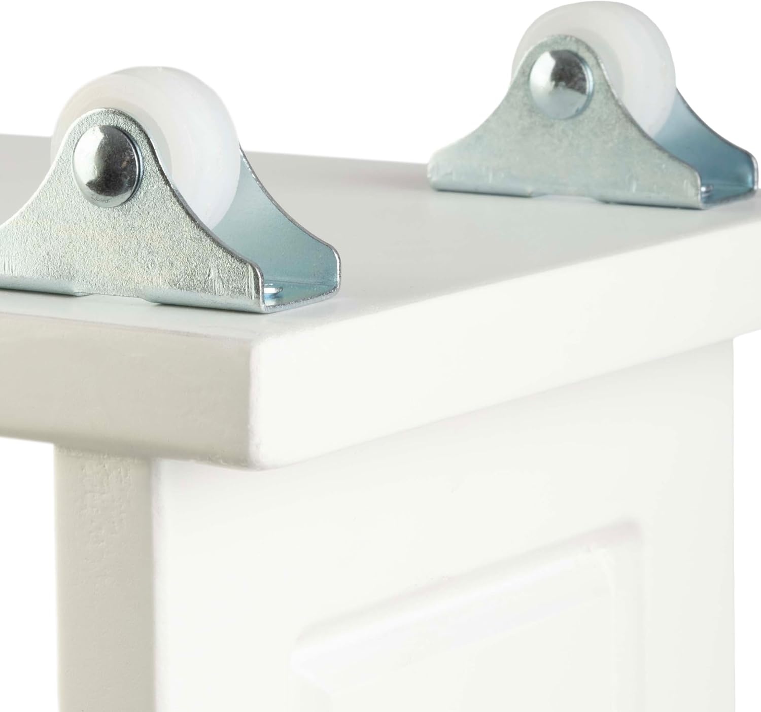 image:imageLavish Home 3 Tier Slim Utility Rolling Storage Cart White 25W x 57D Narrow Rolling Cart Storage Organizer with Handle and Wheels for Bathroom Laundry Room and Kitchen PullOut Home OrganizerWhite