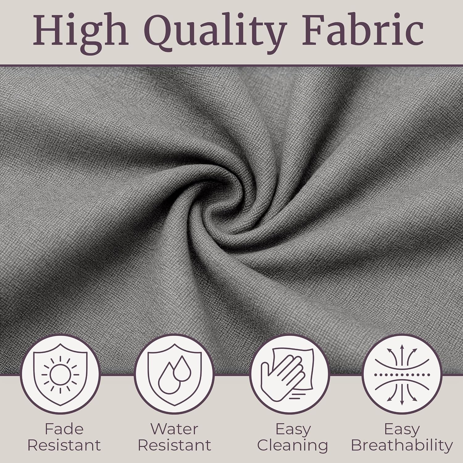 image:imageOutdoor Chair Cushion 45x215x3in High Back Outdoor Chair Cushions for Patio Furniture Rocking Adirondack or Dining Seats Water Fade and UVProtected Fabric with Ties by Lavish Home GrayGray