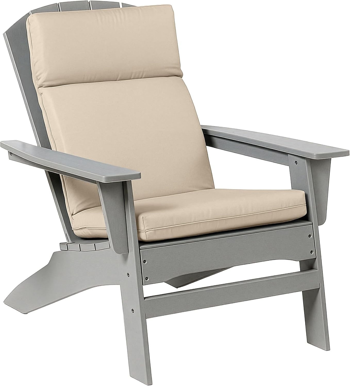 image:imageOutdoor Chair Cushion 45x215x3in High Back Outdoor Chair Cushions for Patio Furniture Rocking Adirondack or Dining Seats Water Fade and UVProtected Fabric with Ties by Lavish Home GrayTan