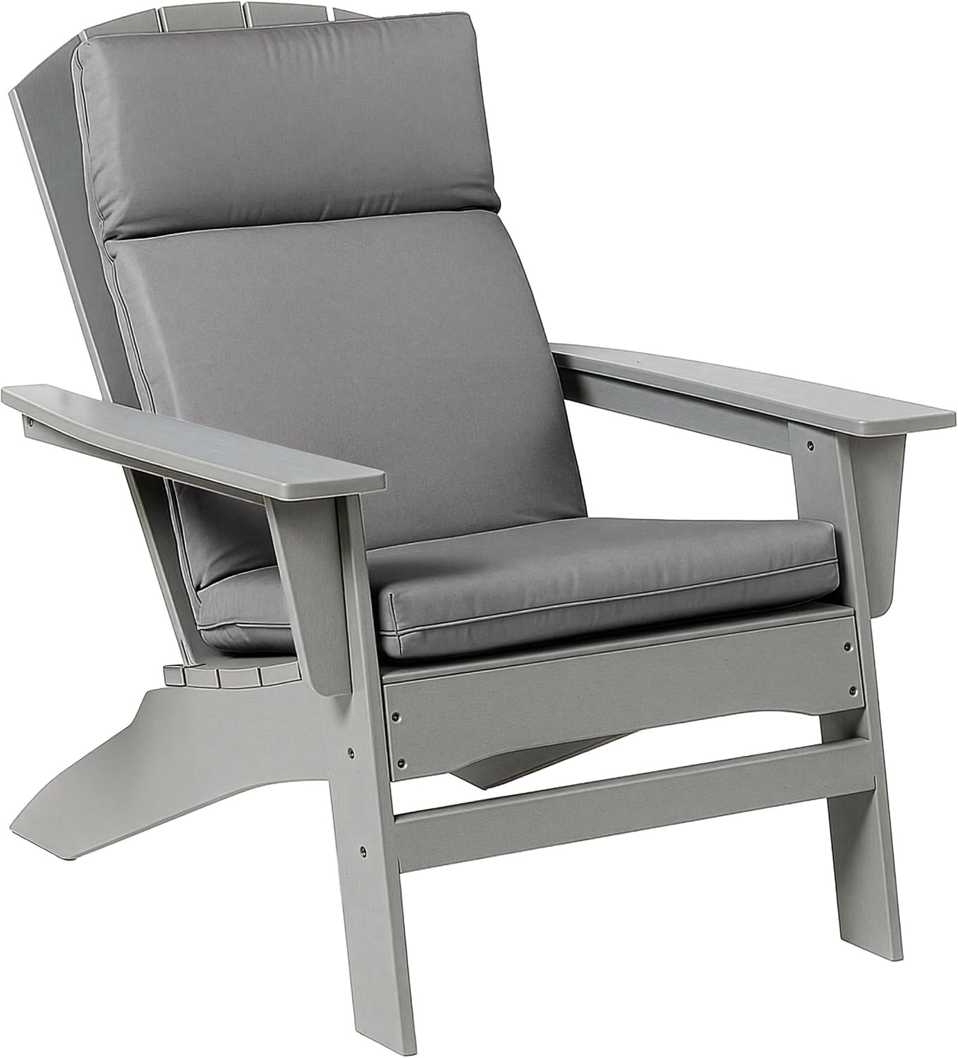 image:imageOutdoor Chair Cushion 45x215x3in High Back Outdoor Chair Cushions for Patio Furniture Rocking Adirondack or Dining Seats Water Fade and UVProtected Fabric with Ties by Lavish Home GrayGray