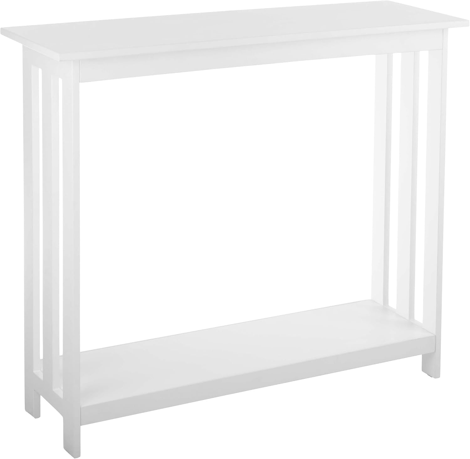 image:imageSlim Console Table 39in x 118in Narrow Entryway Table 2Tier Sofa Table with Open Storage Shelf Console Tables for Entryway Hallway and Foyer Living Room Furniture by Lavish Home BlackWhite