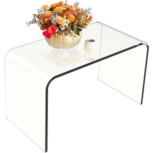 Lavish Home Acrylic Side Table, Clear, 14” x 12” x 24” | Multipurpose C Shaped End Table for Laptop, Working, Writing, or Coloring – Modern Acrylic Furniture