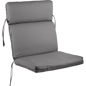 Outdoor Chair Cushion – 45×21.5x3in High Back Outdoor Chair Cushions for Patio Furniture, Rocking, Adirondack or Dining Seats – Water, Fade, and UV-Protected Fabric with Ties by Lavish Home (Gray)(Gray)