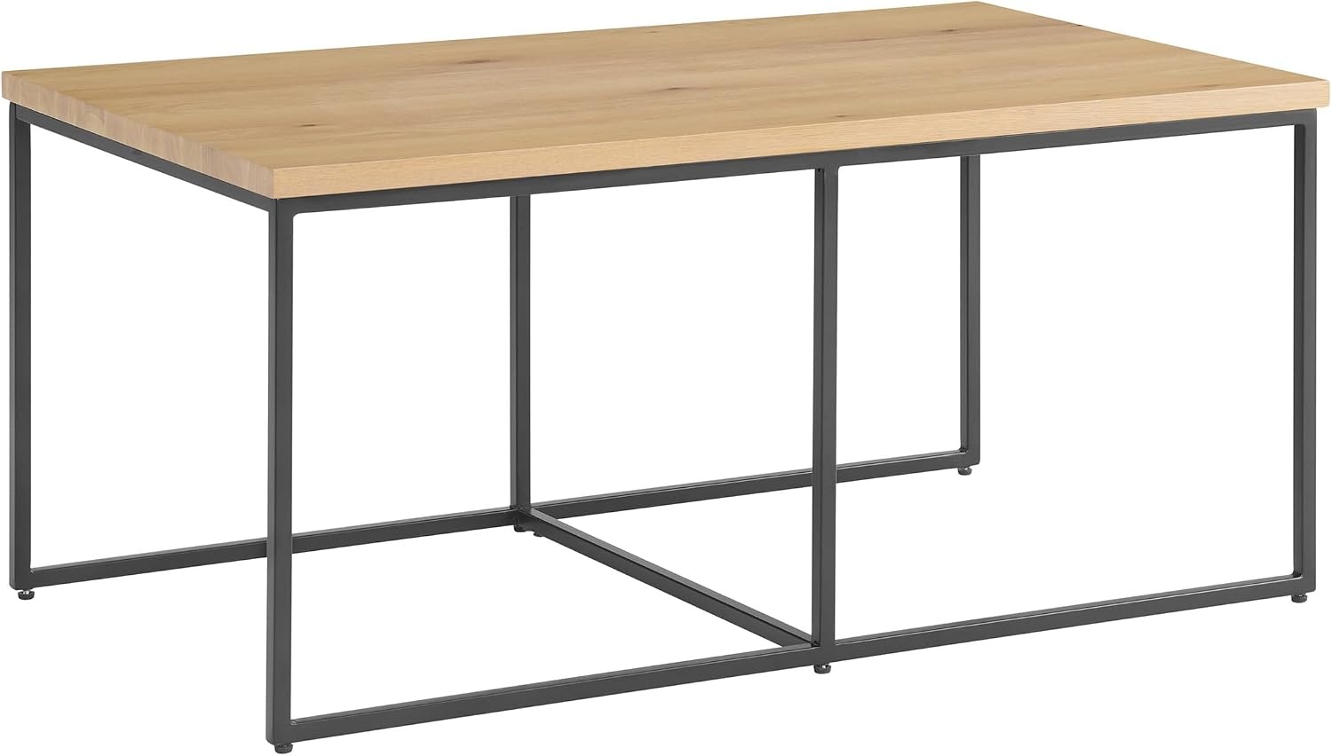 image:imageLavish Home Nesting Tables Oak Set of 2 21x15x2419x14x21 End Tables for Living Room Bedroom or Home Office Set with Wooden Tops and Metal Bases Modern Living Room Furniture3Piece Set