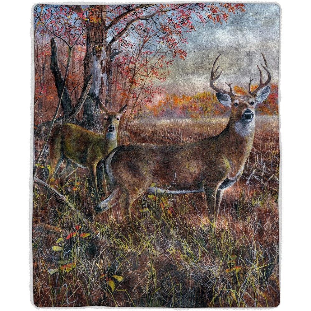 image:imageLavish Home Sherpa Fleece Throw Blanket Deer Patterned 50 x 60Deer Print