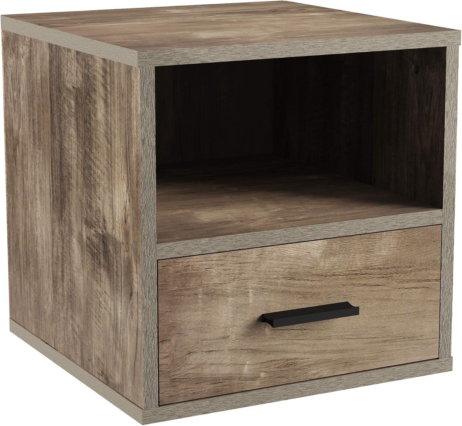 image:imageLavish Home End Stackable Contemporary Minimalist Modular Cube Accent Table with Drawer for Bedroom Living Room or Office GrayGrey