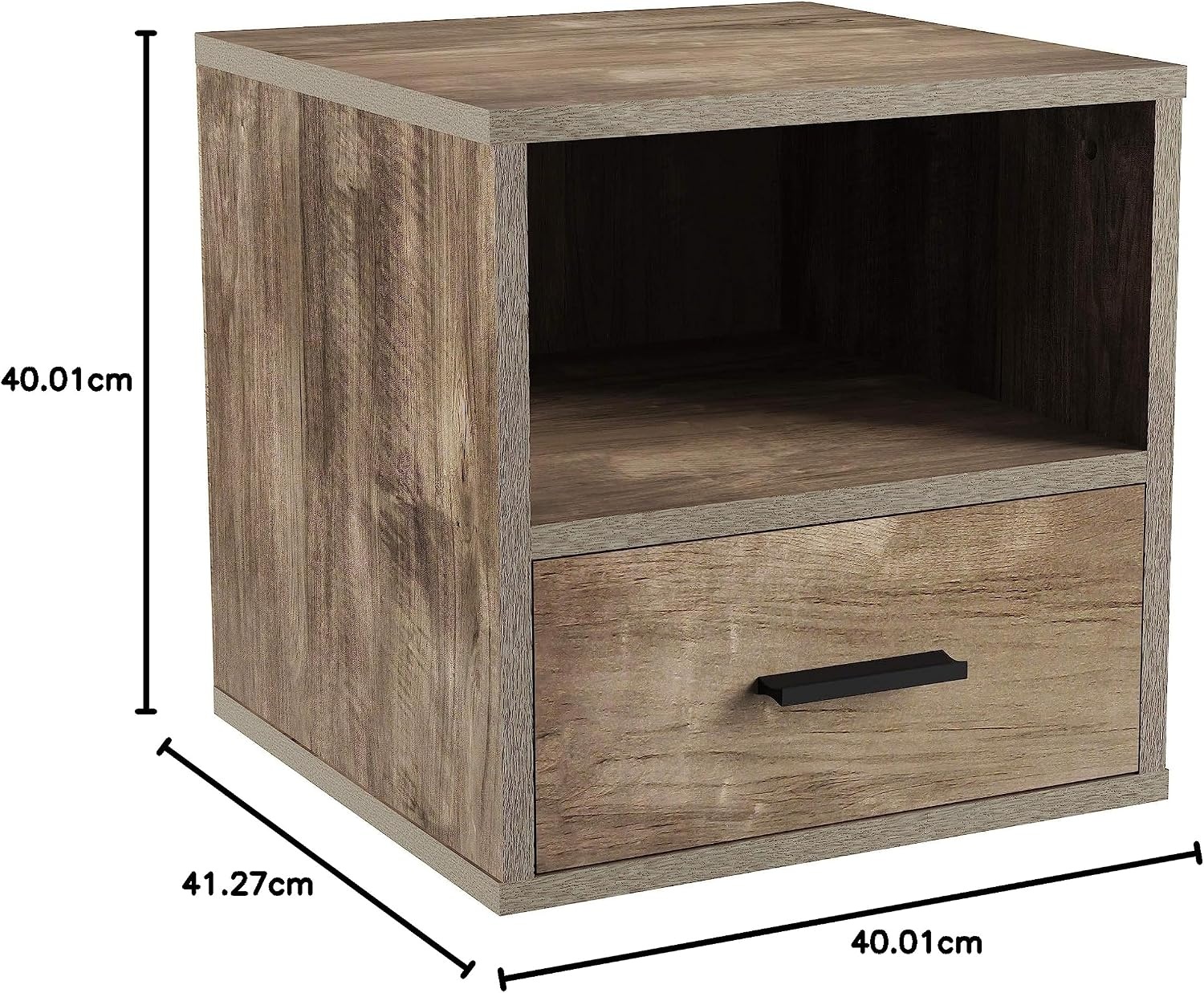 image:imageLavish Home End Stackable Contemporary Minimalist Modular Cube Accent Table with Drawer for Bedroom Living Room or Office GrayGrey