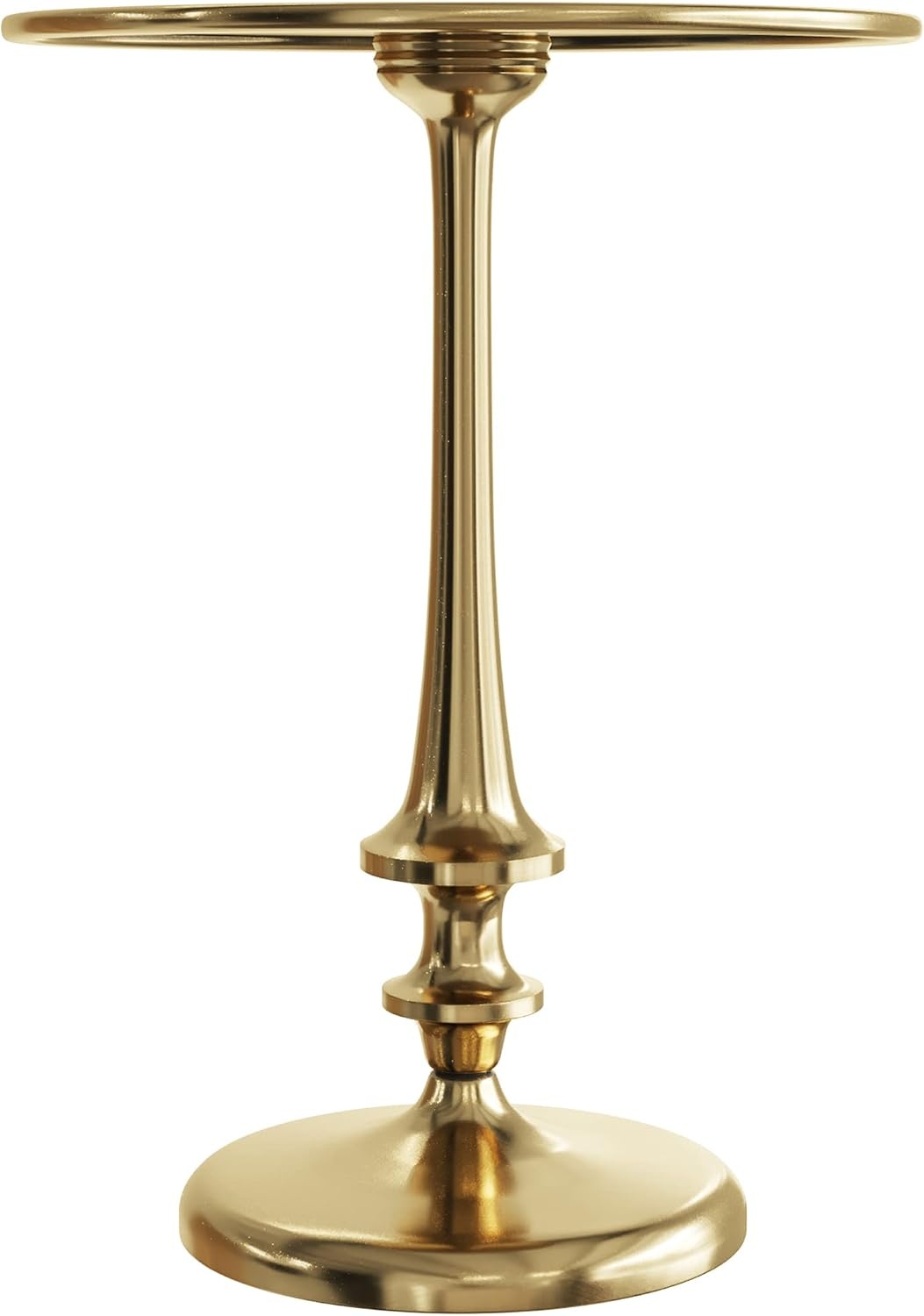 image:imageLavish Home Iron Pedestal Table Antiqued Gold Side Table Set of 2L 16 x W 16 x H 22