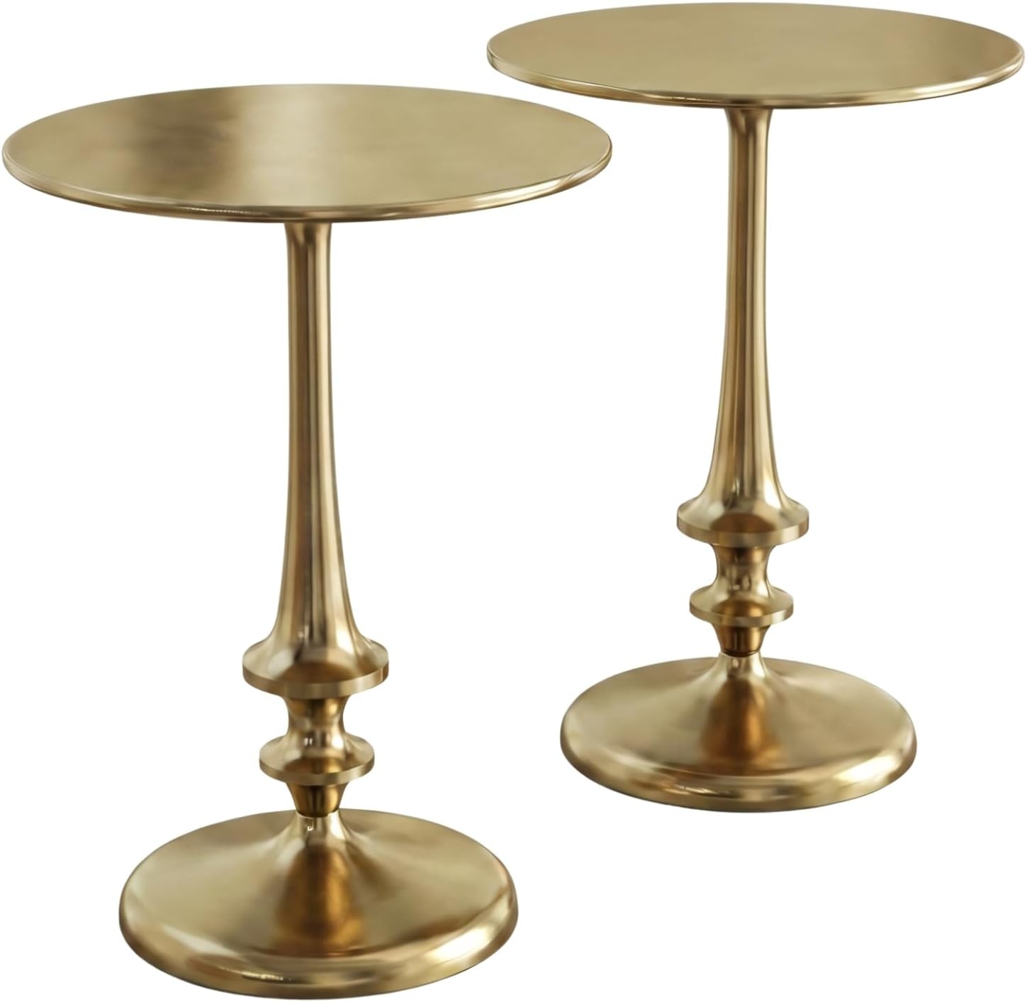 image:imageLavish Home Iron Pedestal Table Antiqued Gold Side Table Set of 2Set of 2