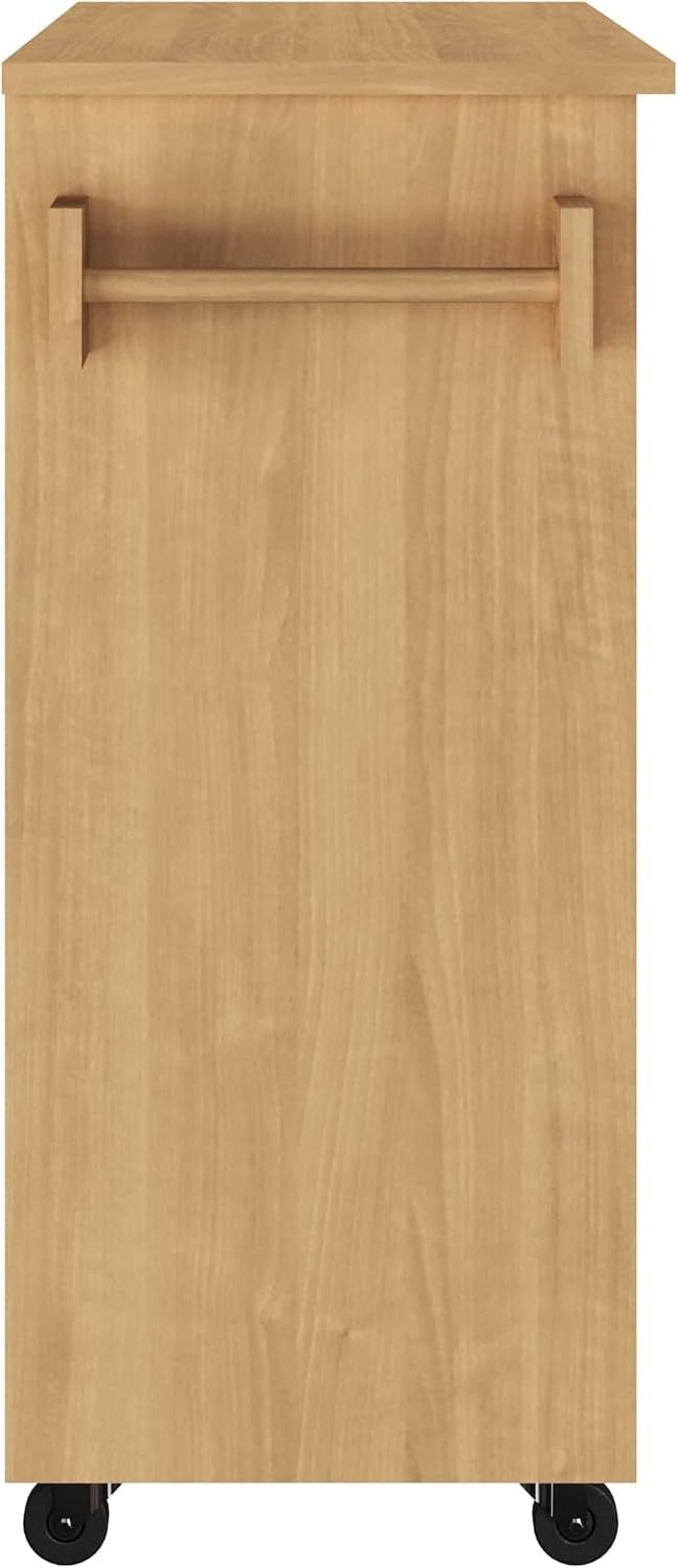 image:imageLavish Home Mobile Kitchen Island with Spice Rack Shelves amp Cabinet WhiteOak
