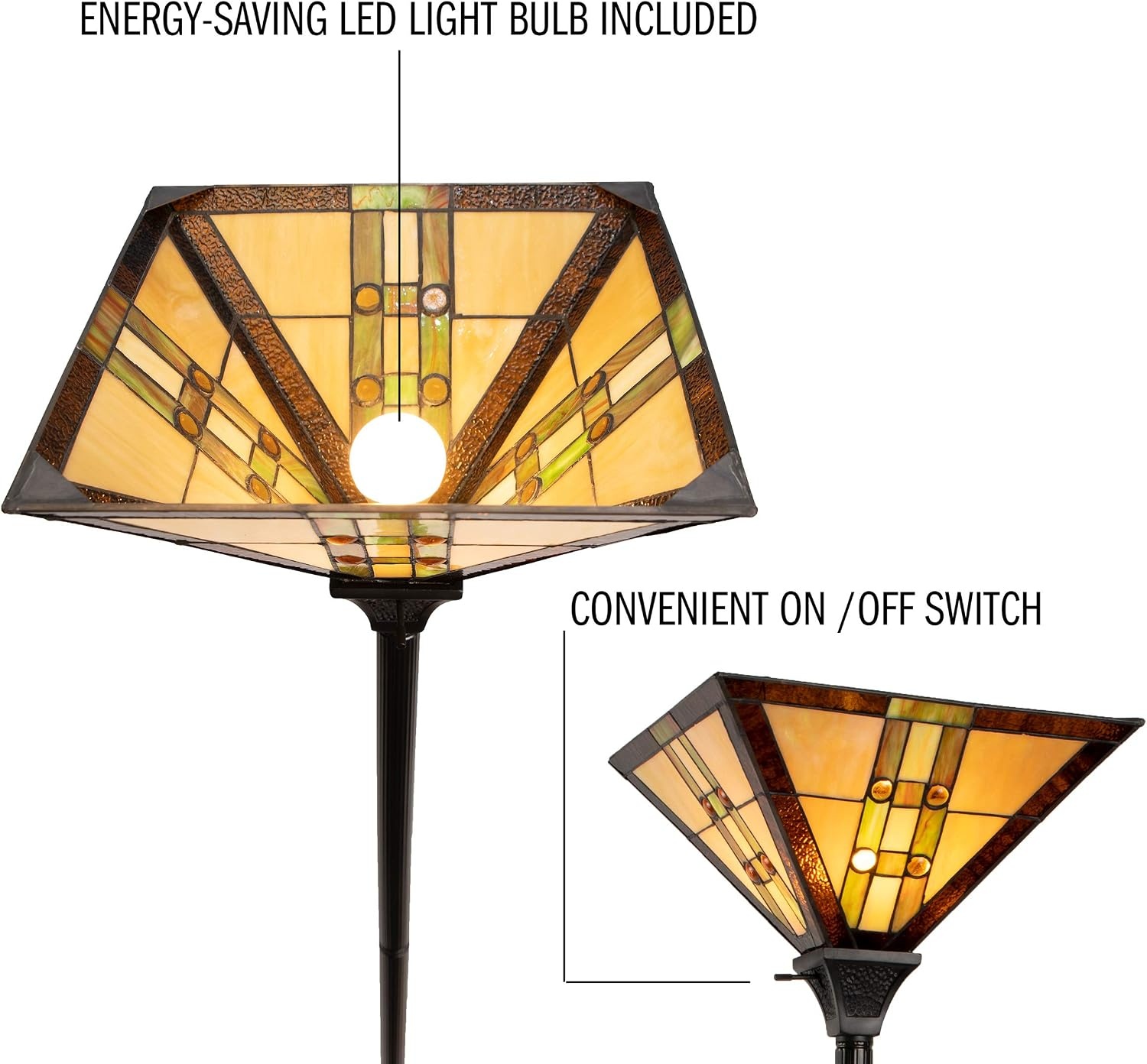 image:imageLavish Home Tiffany Style Floor Lamp 14 x 71