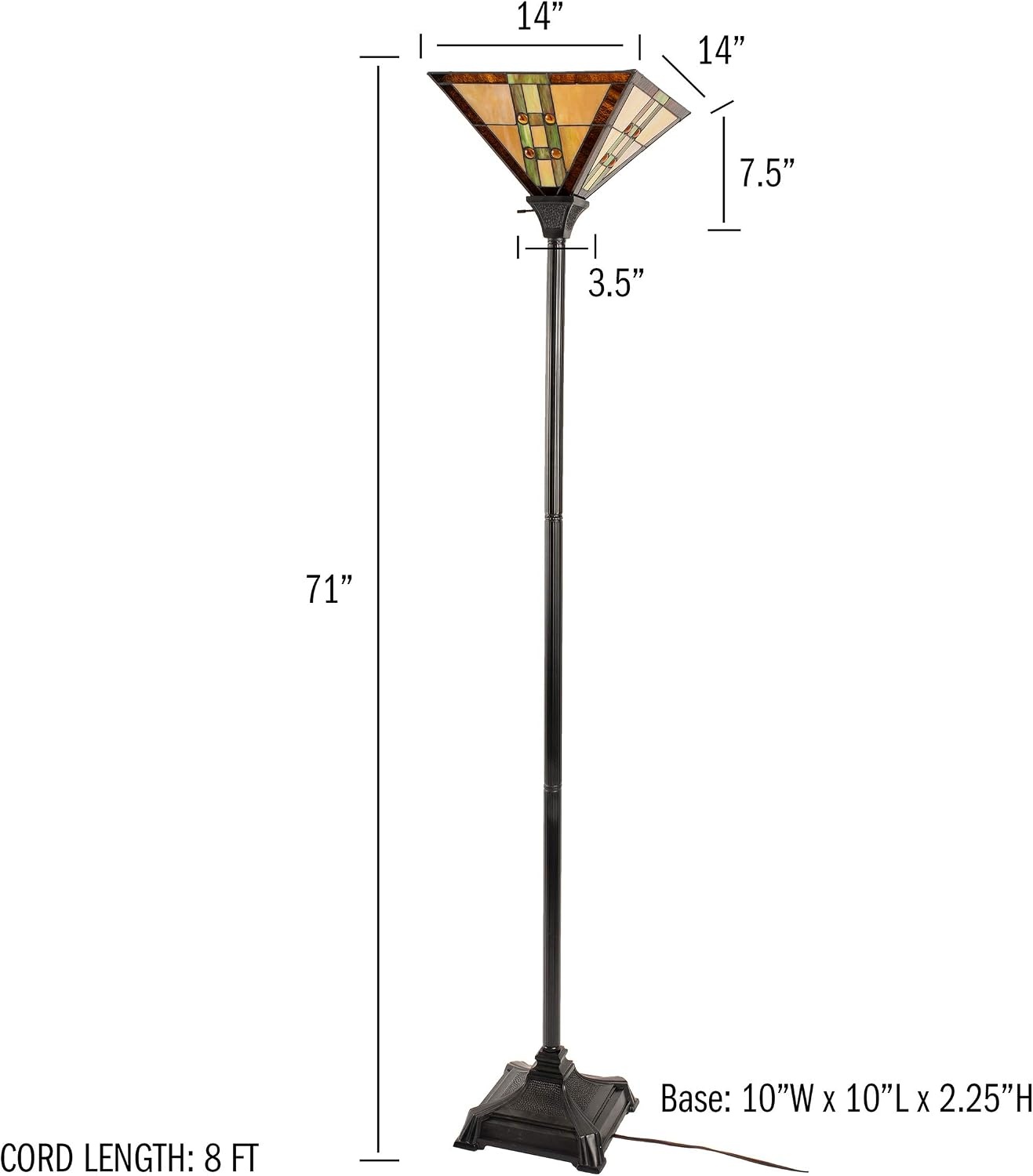 image:imageLavish Home Tiffany Style Floor Lamp 14 x 71