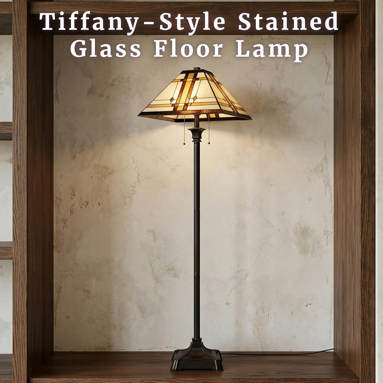 image:imageLavish Home Tiffany Style Floor Lamp 17 x 61Multicolor