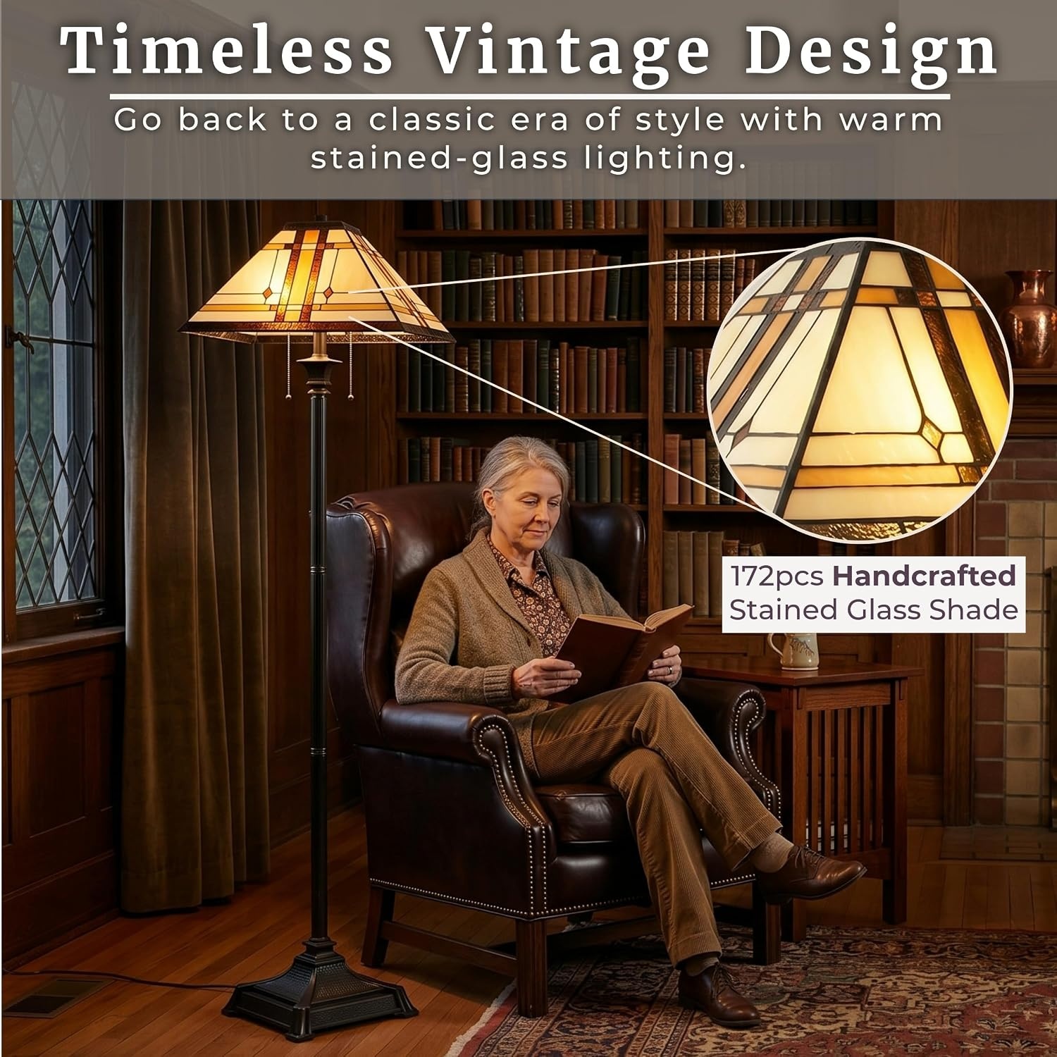 image:imageLavish Home Tiffany Style Floor Lamp 17 x 61Multicolor