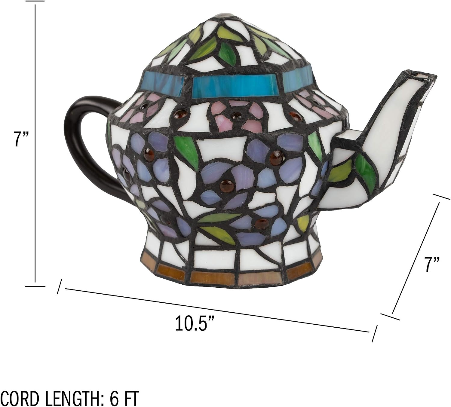 image:imageLavish Home Tiffany Style Teapot Lamp 105 x 7