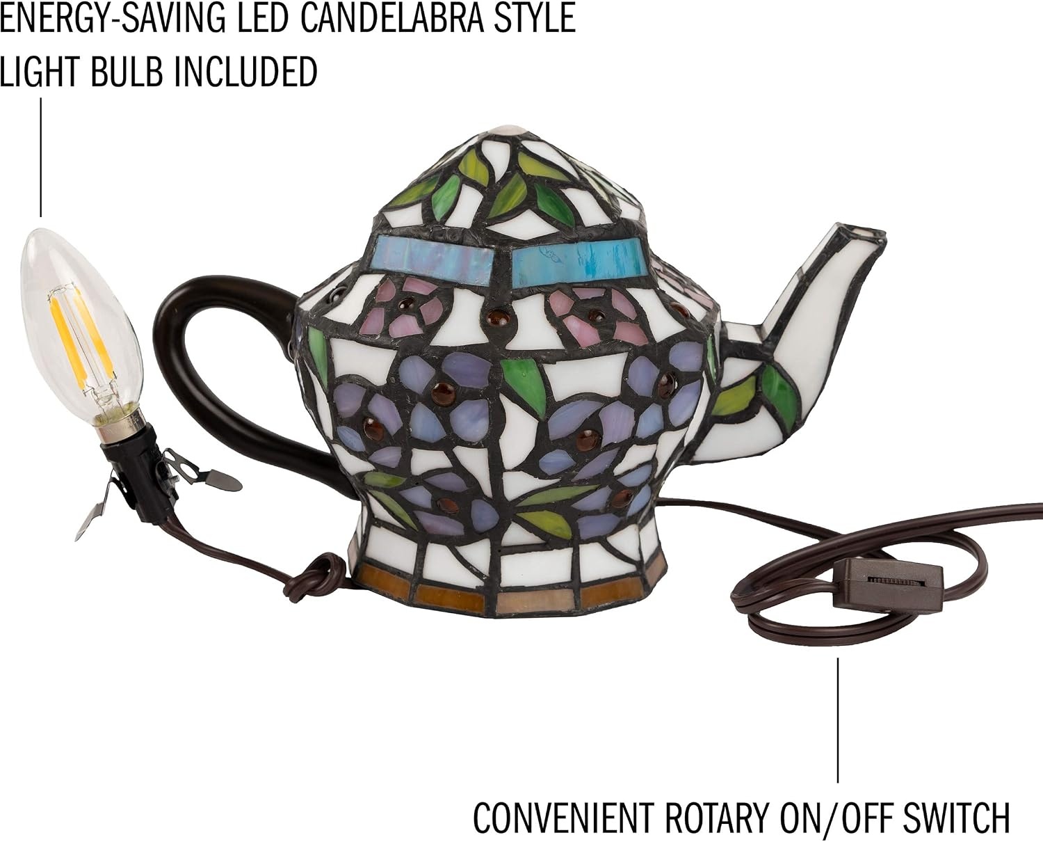 image:imageLavish Home Tiffany Style Teapot Lamp 105 x 7