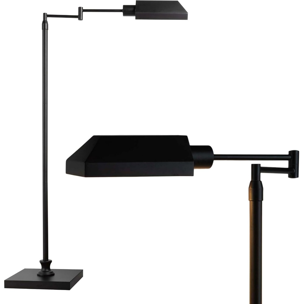 image:imageLavish Home Adjustable Floor Lamp for Bedroom and Living Room Decor  Pharmacy Floor Lamp with Adjustable Heights 360 Degree Swing Arm and Stable Base  Task Light for Reading and Crafts BlackBlack