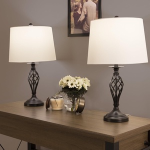Lavish Home Spiral Cage Table Lamps, Oil Rubbed Bronze, Set of 2