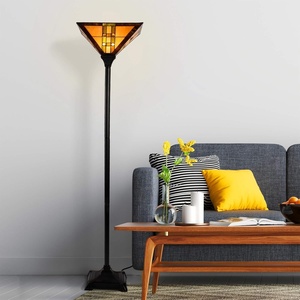 Lavish Home Tiffany Style Floor Lamp, 14” x 71”