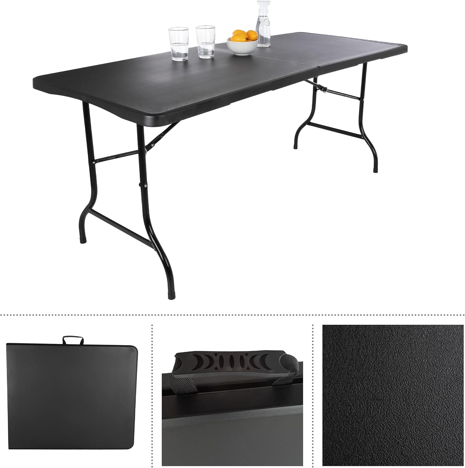 image:imageLavish Home Indoor amp Outdoor Portable Folding Table Black 6ftBlack