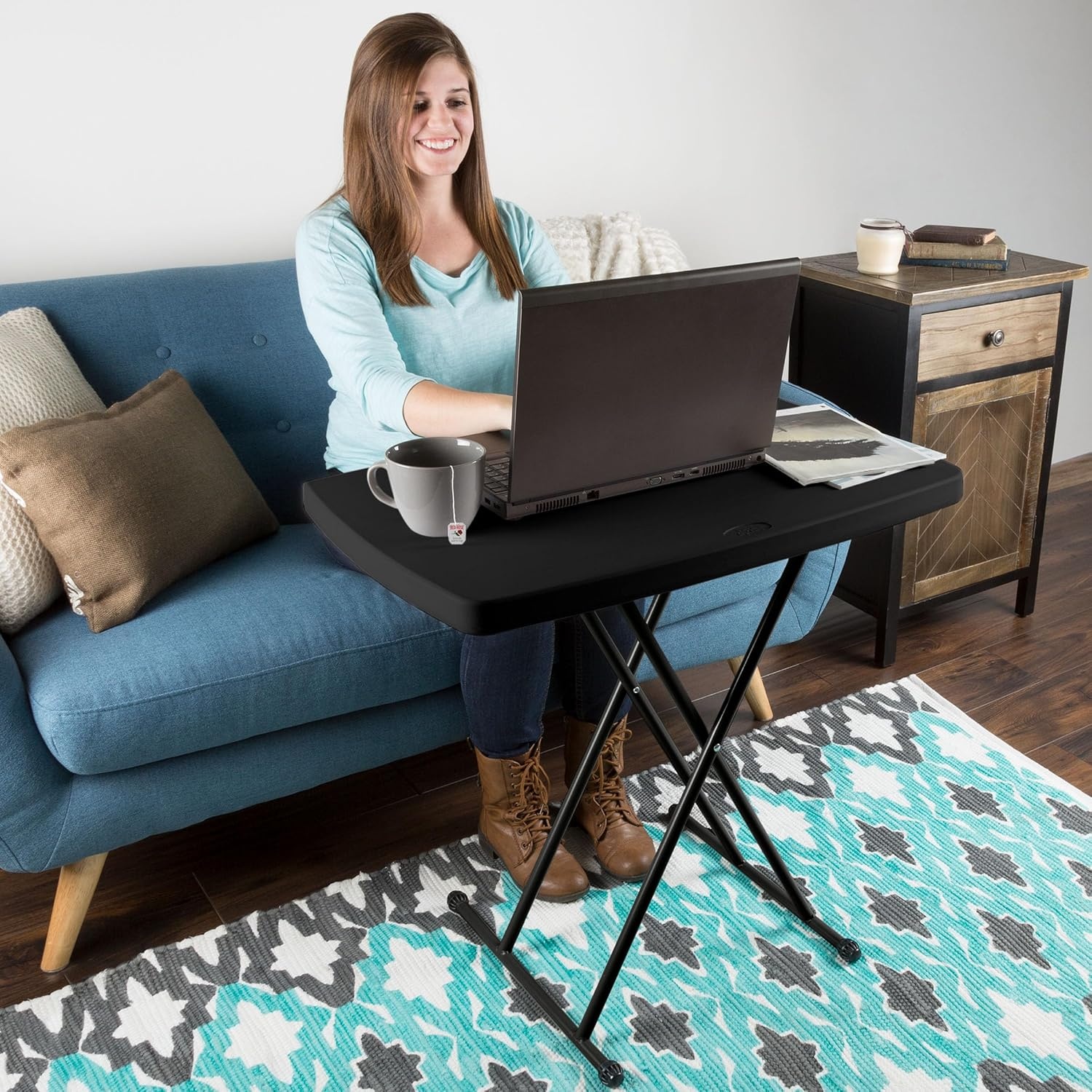 image:imageLavish Home Indoor amp Outdoor Portable Folding Table Black 6ftBlack