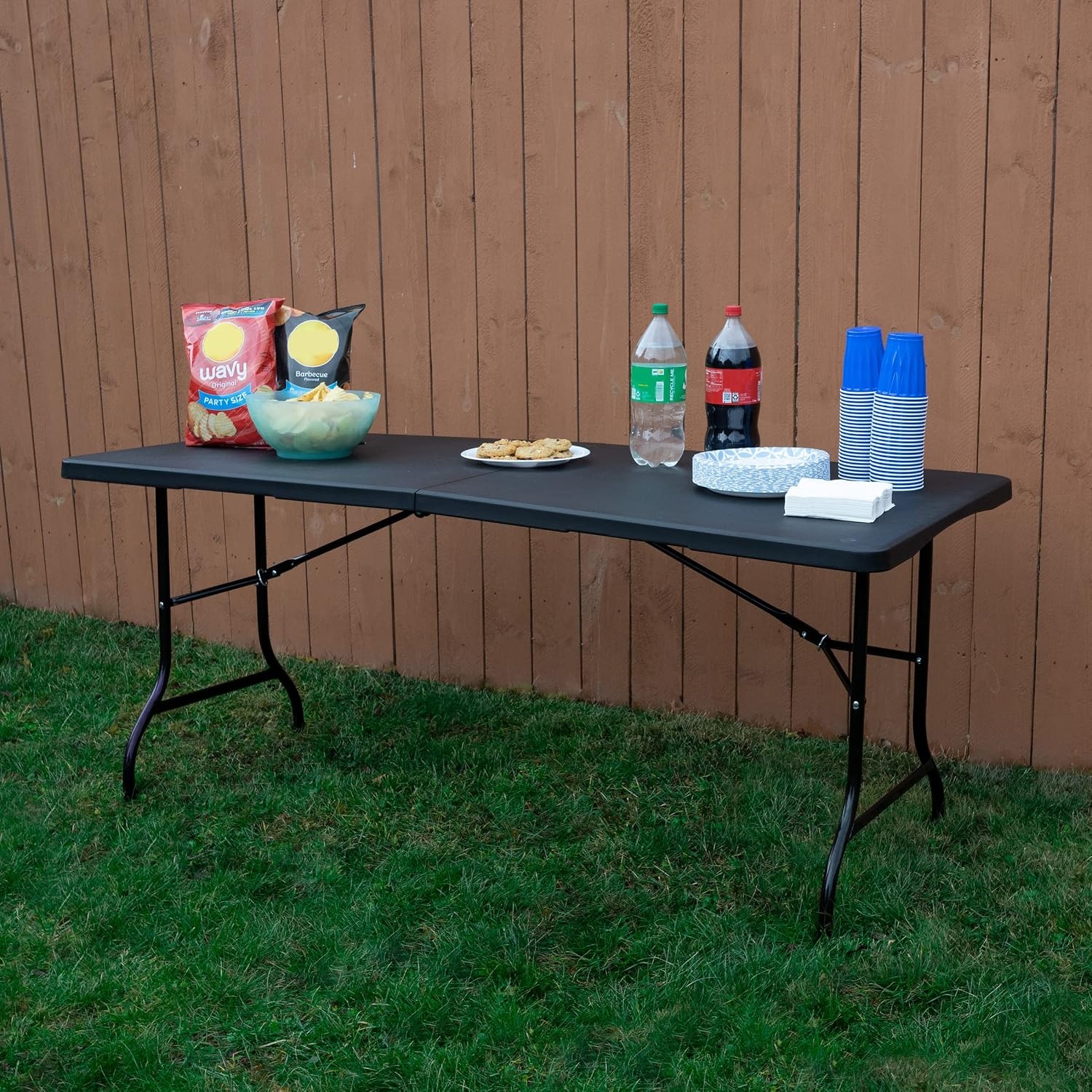 image:imageLavish Home Indoor amp Outdoor Portable Folding Table Black 6ftBlack