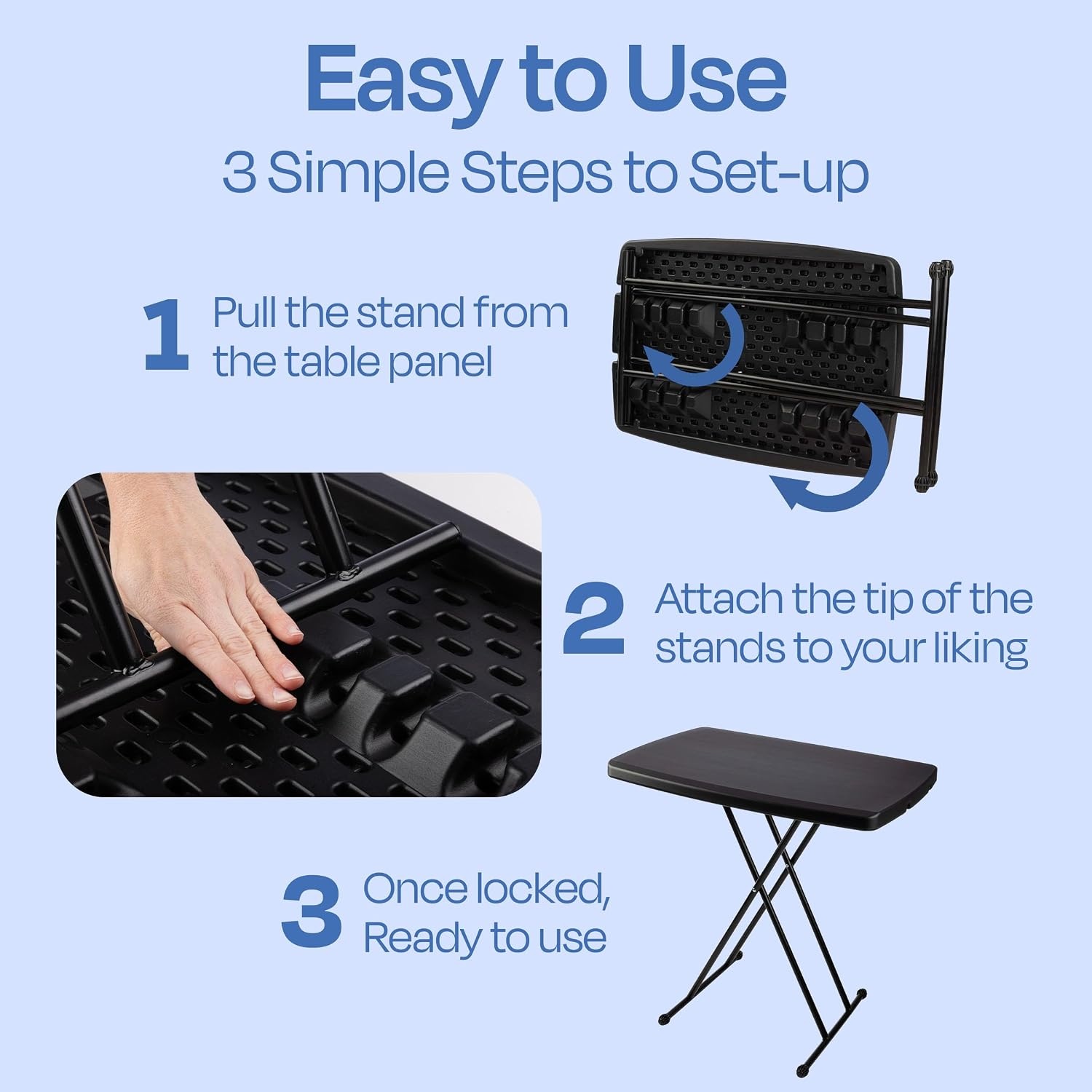 image:imageLavish Home Indoor amp Outdoor Portable Folding Table Black 6ftBlack