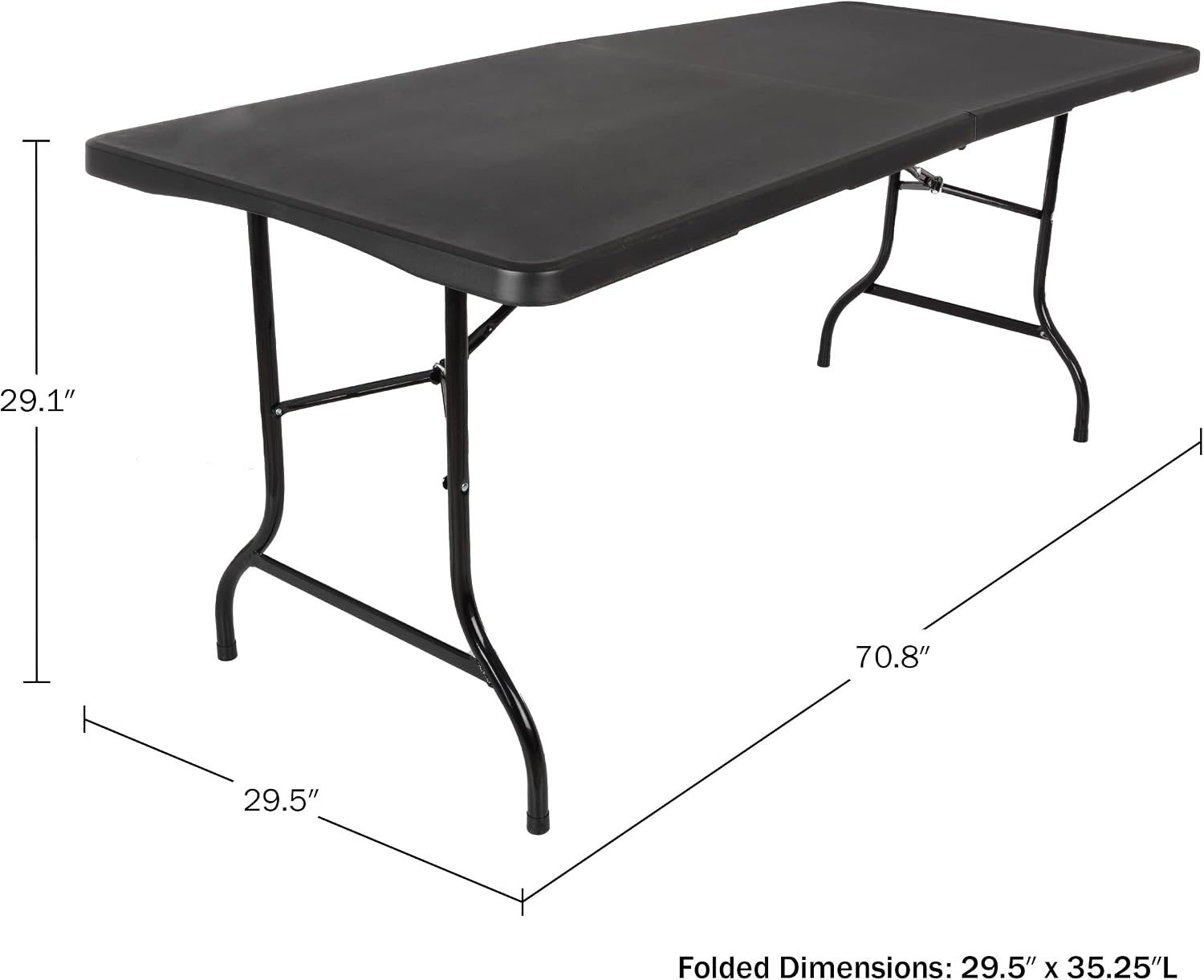 image:imageLavish Home Indoor amp Outdoor Portable Folding Table Black 6ftBlack