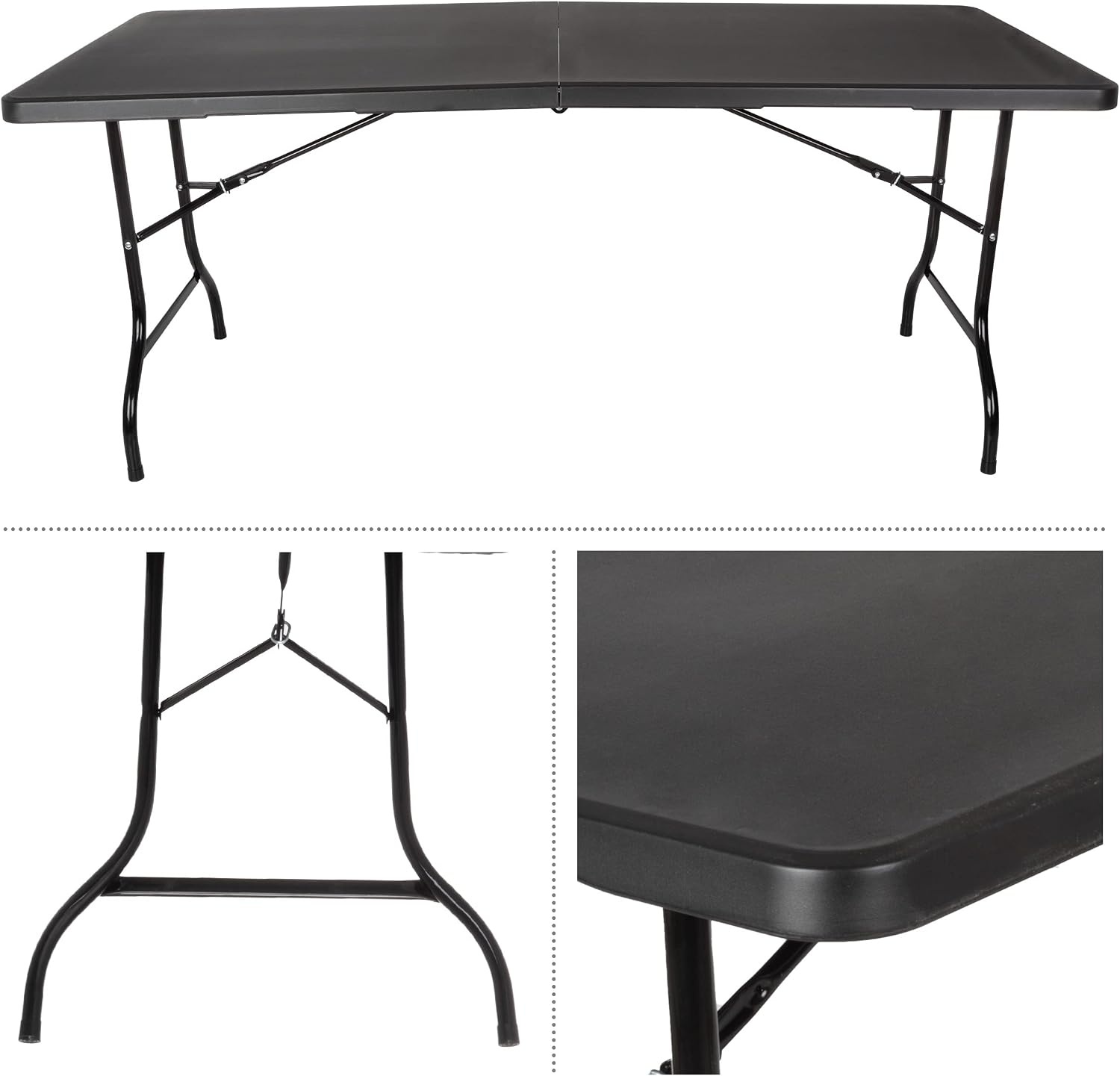image:imageLavish Home Indoor amp Outdoor Portable Folding Table Black 6ftBlack