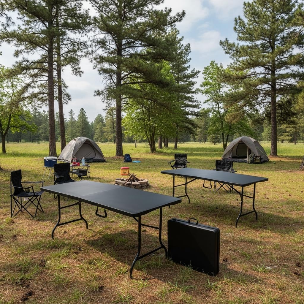 image:imageLavish Home Indoor amp Outdoor Portable Folding Table Black 6ftBlack