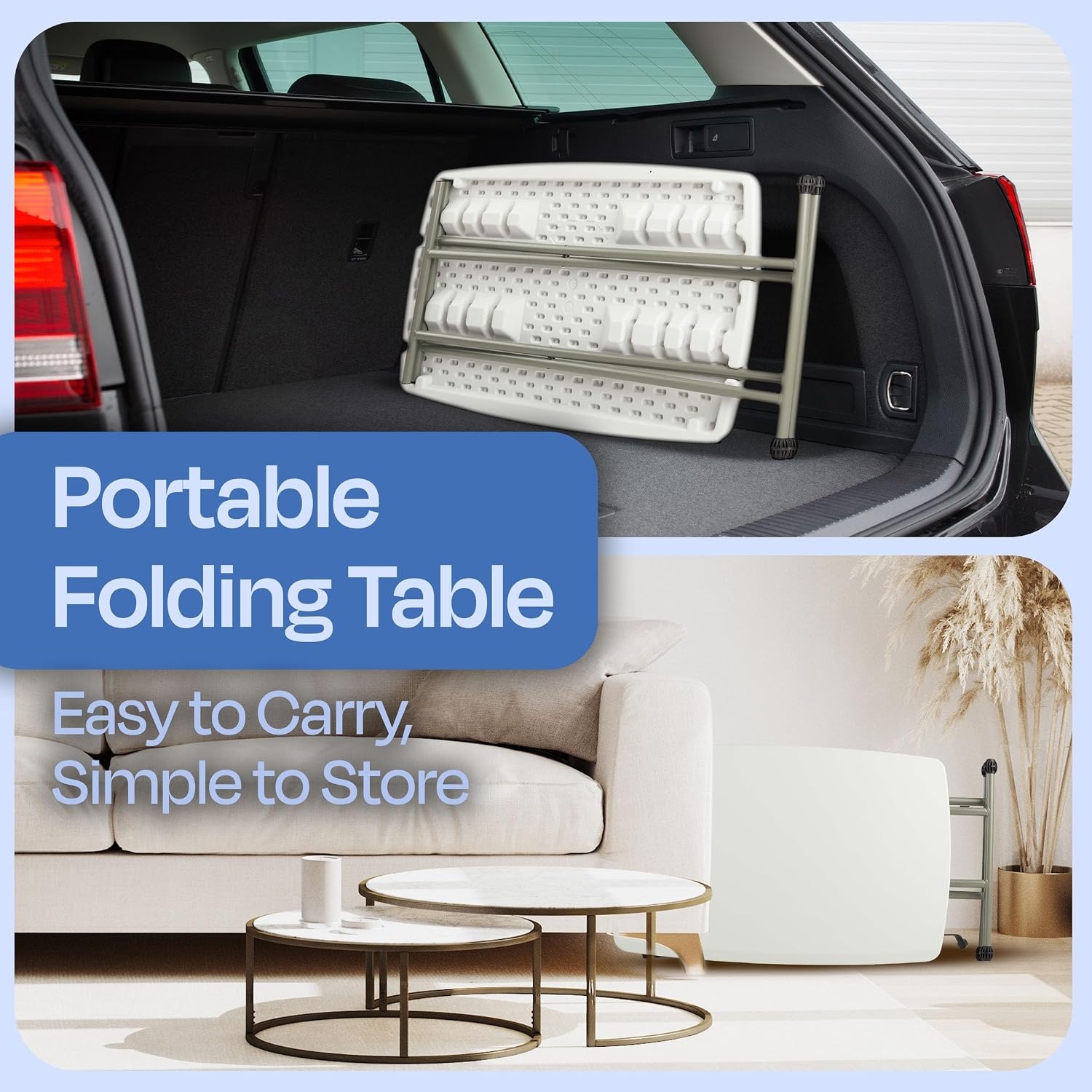 image:imageLavish Home Indoor amp Outdoor Portable Folding Table Black 6ftWhite