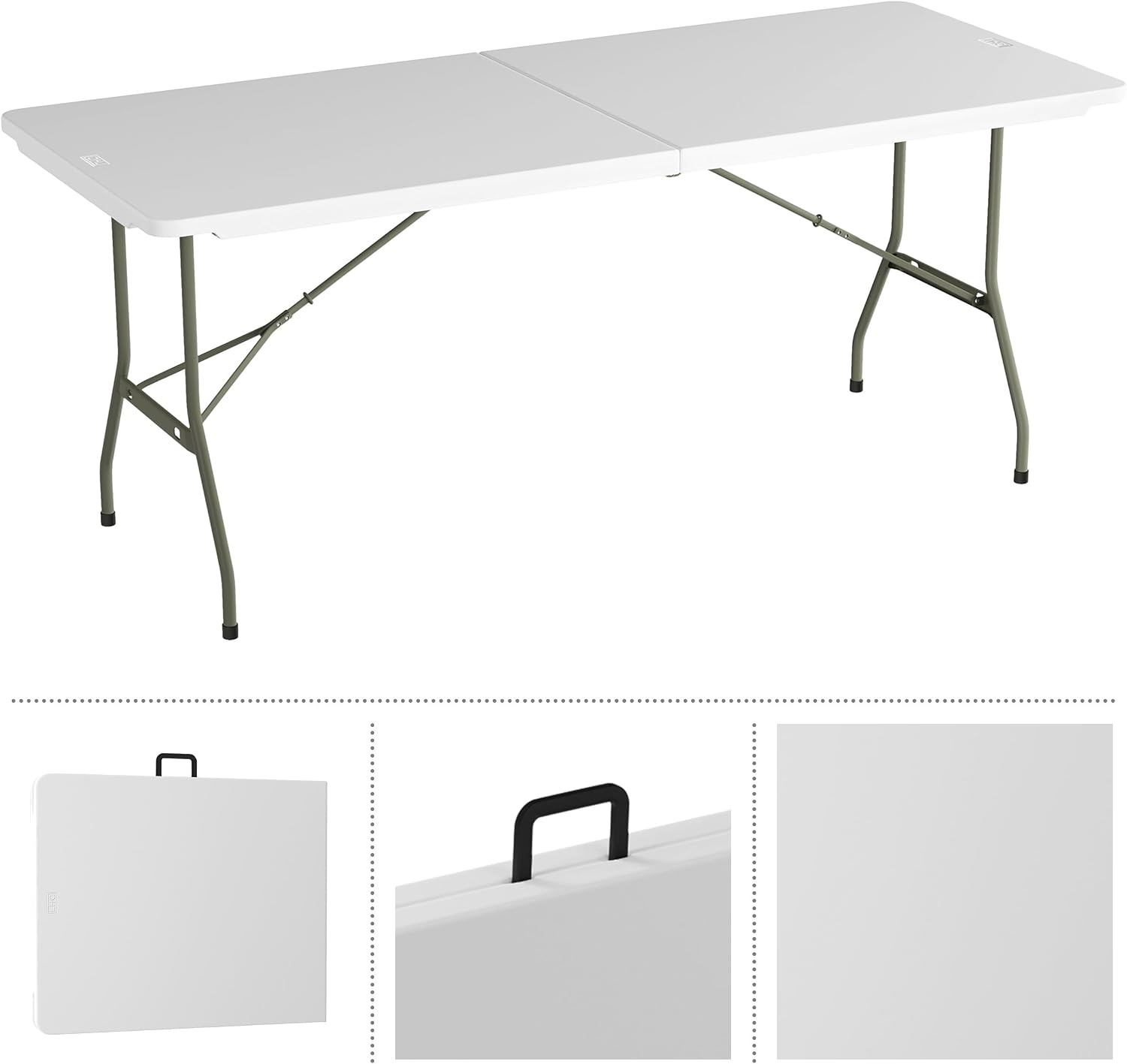 image:imageLavish Home Indoor amp Outdoor Portable Folding Table Black 6ftWhite