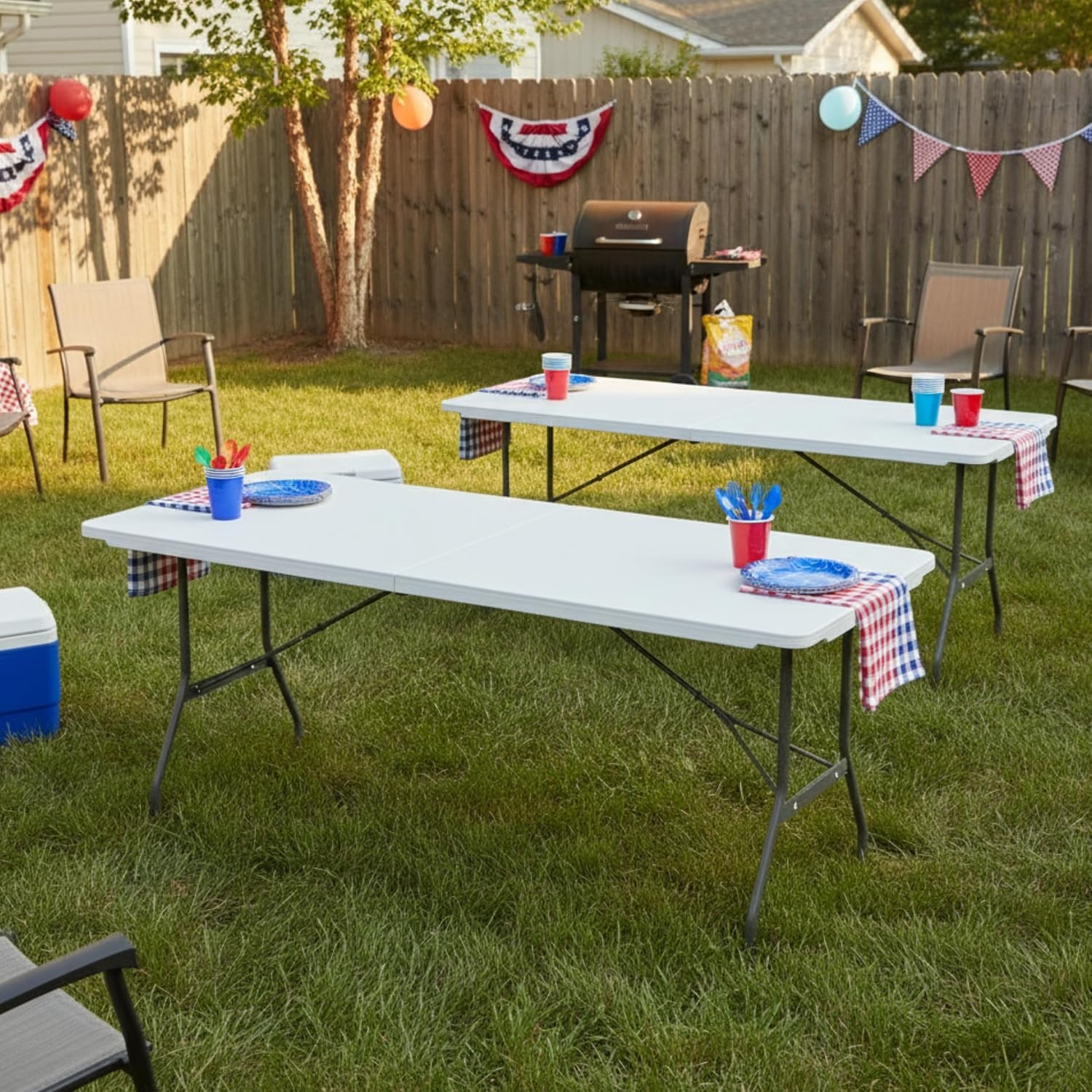image:imageLavish Home Indoor amp Outdoor Portable Folding Table Black 6ftWhite