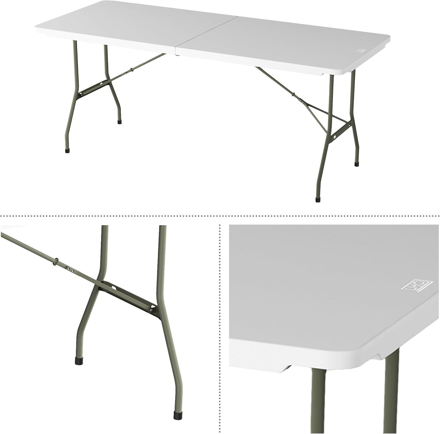 image:imageLavish Home Indoor amp Outdoor Portable Folding Table Black 6ftWhite