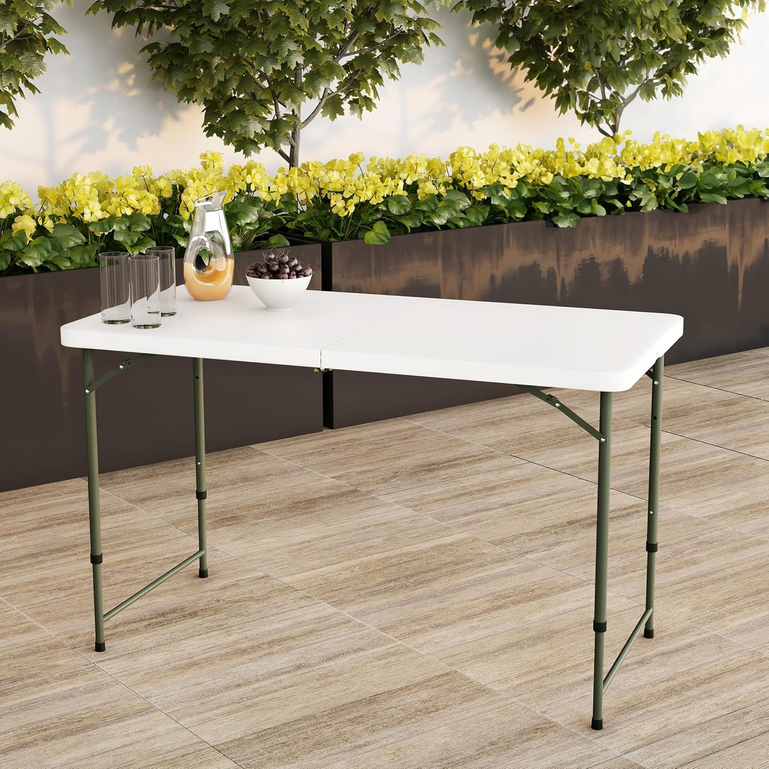 image:imageLavish Home Indoor amp Outdoor Portable Folding Table Black 6ftWhite