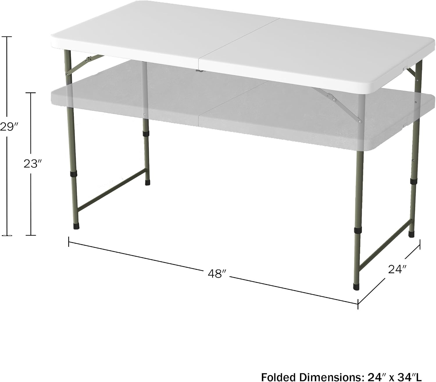 image:imageLavish Home Indoor amp Outdoor Portable Folding Table Black 6ftWhite