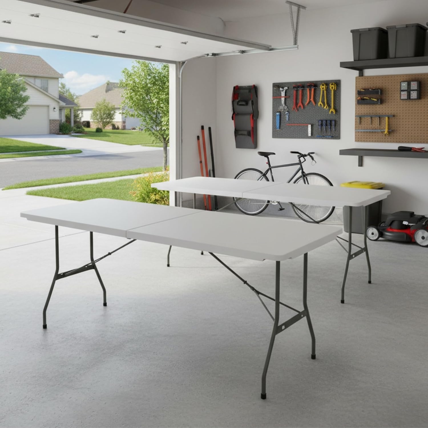 image:imageLavish Home Indoor amp Outdoor Portable Folding Table Black 6ftWhite