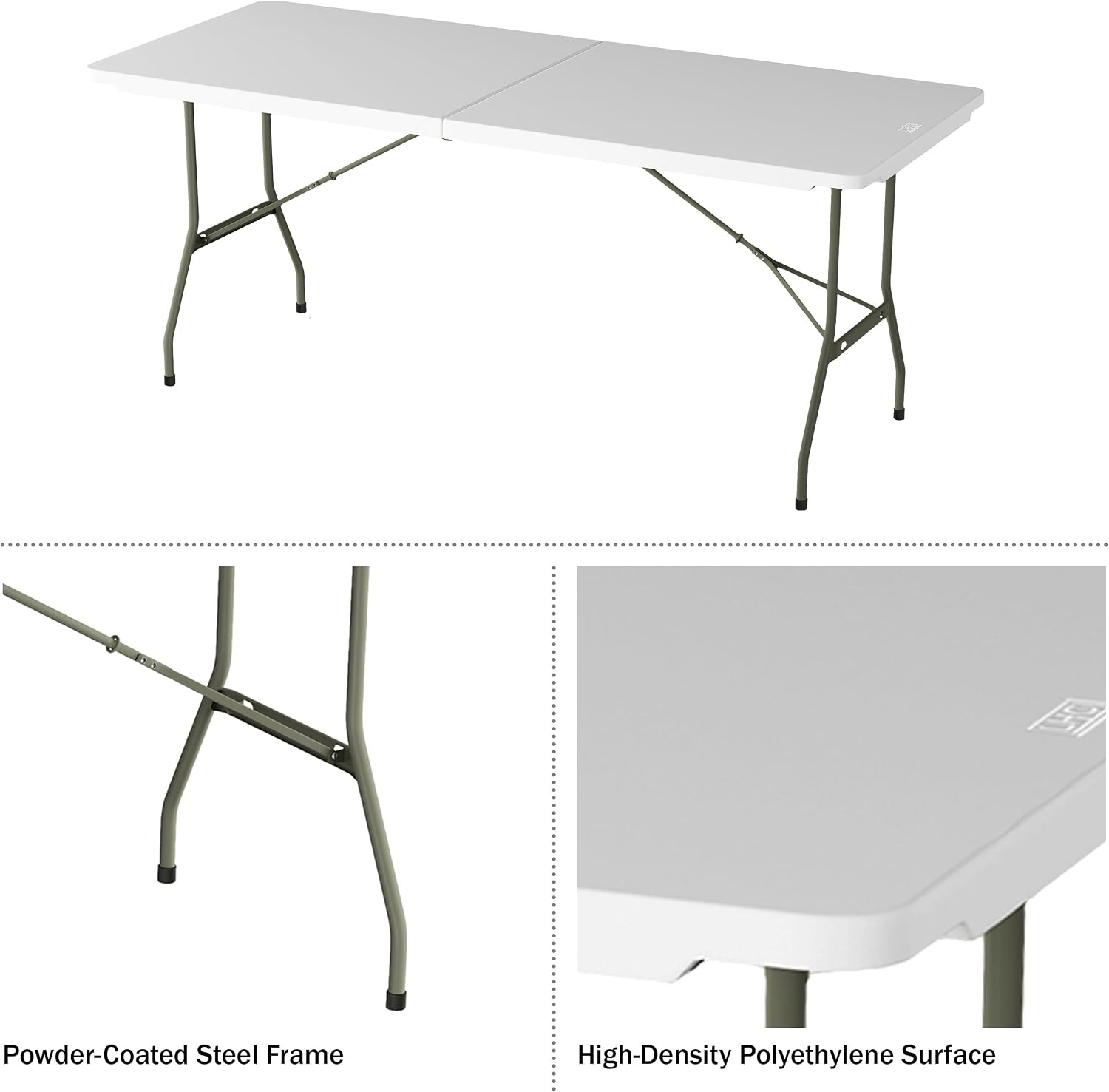 image:imageLavish Home Indoor amp Outdoor Portable Folding Table Black 6ftWhite