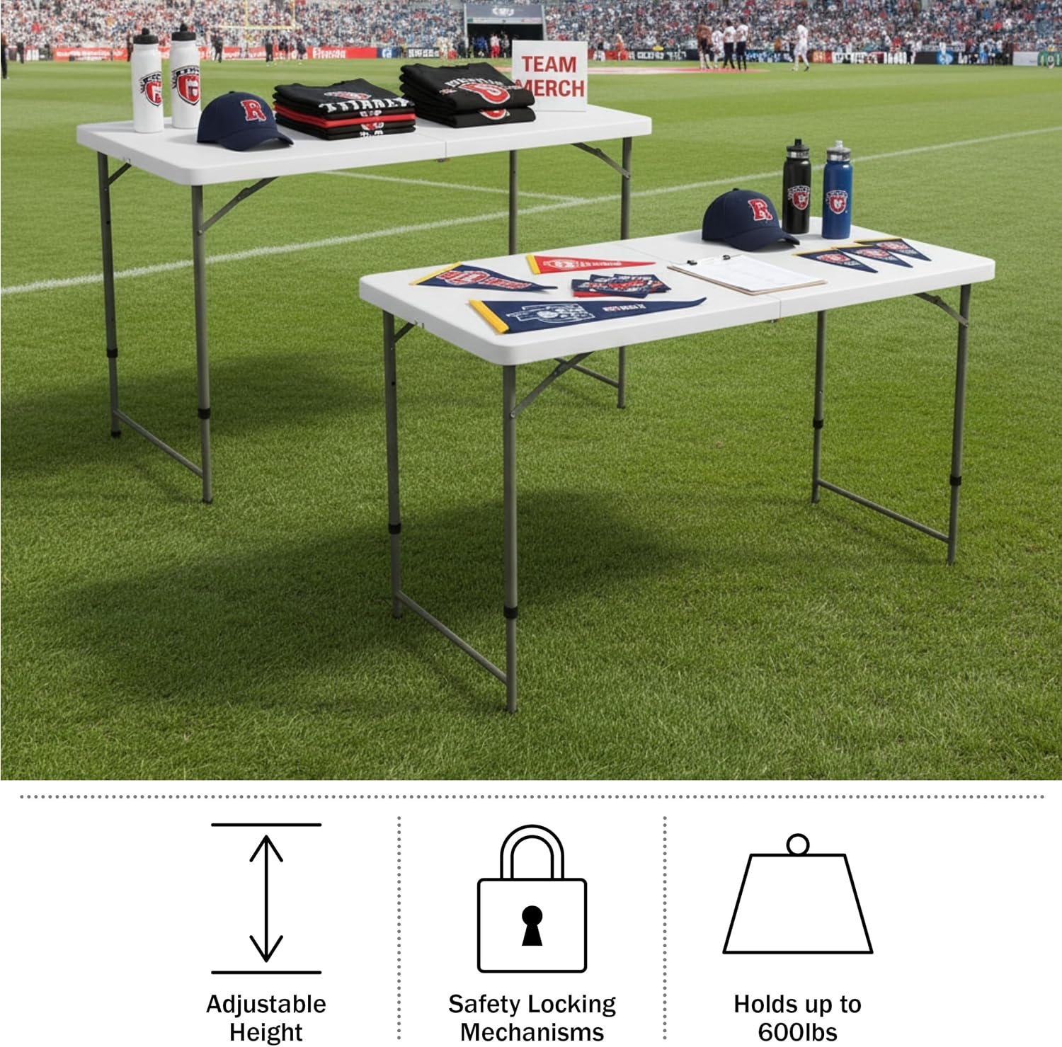 image:imageLavish Home Indoor amp Outdoor Portable Folding Table Black 6ftWhite