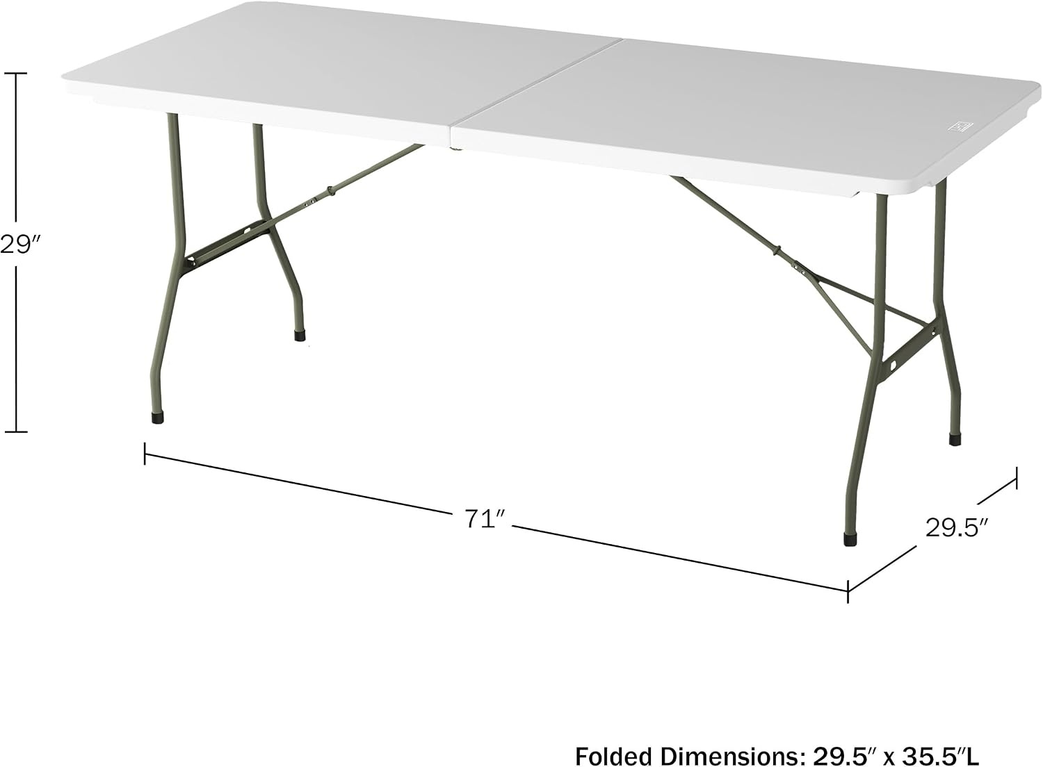 image:imageLavish Home Indoor amp Outdoor Portable Folding Table Black 6ftWhite
