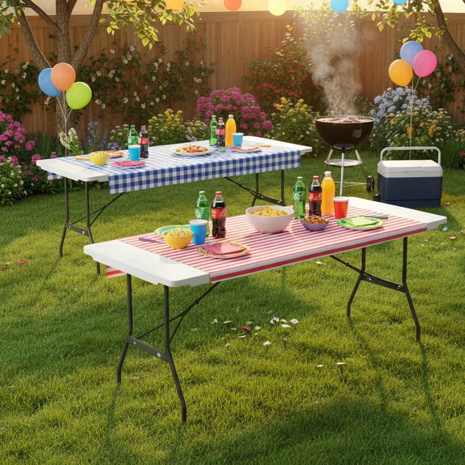 image:imageLavish Home Indoor amp Outdoor Portable Folding Table Black 6ftWhite