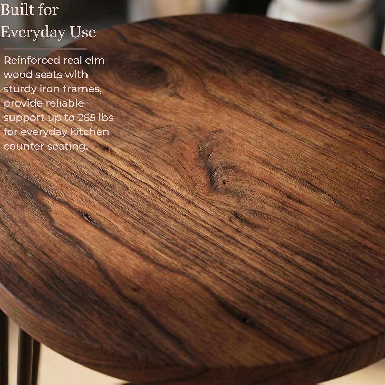 image:imageLavish Home Round 295 Bar Height Bar Stools Set of 4 Dark Walnut