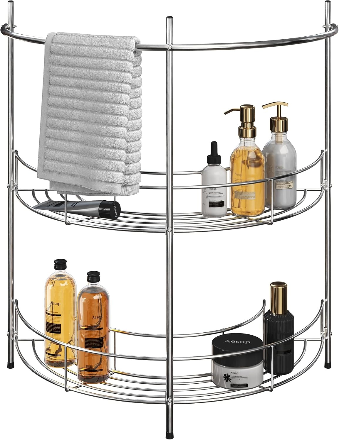 image:imageLavish Home Pedestal Sink Organizer Silver 2125 x 11 x 2325