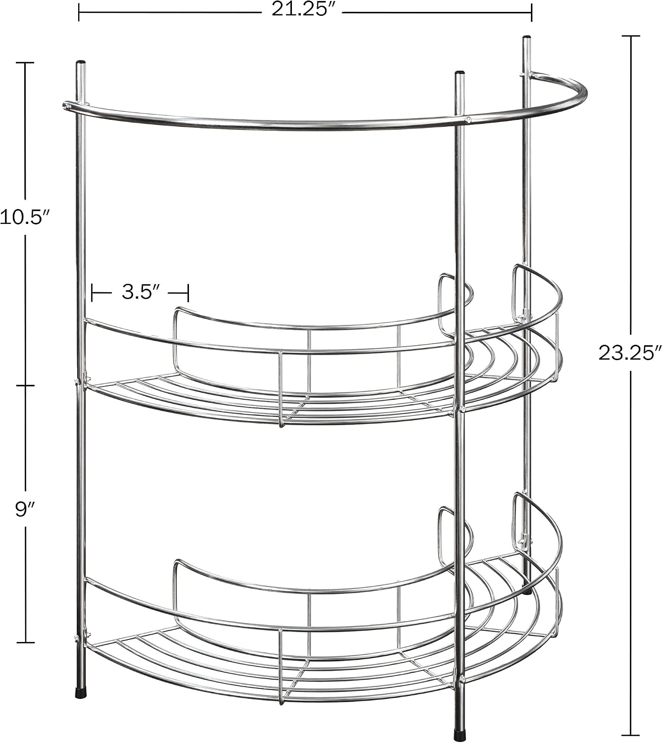 image:imageLavish Home Pedestal Sink Organizer Silver 2125 x 11 x 2325
