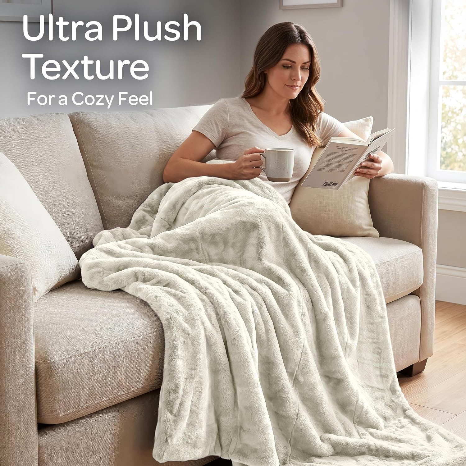 image:imageLavish Home Rabbit Fur 50 x 60 CreamCream